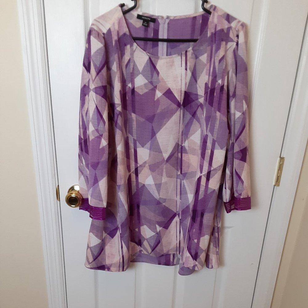 NWT 3X Alfani Fuschia Print Tunic